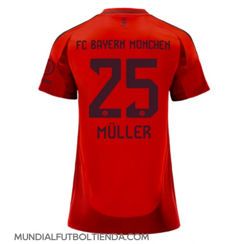 Camiseta Bayern Munich Thomas Muller #25 Primera Equipación Replica 2024-25 para mujer mangas cortas